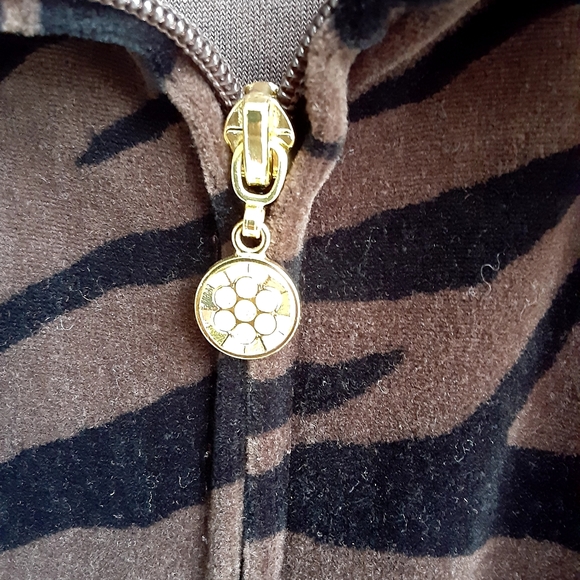 Threehearts Zebra Striped Velour Jacket, Size 3X - Picture 6 of 8